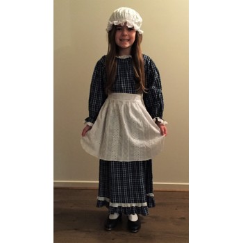 Blue Check Colonial Girl Large KIDS HIRE